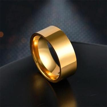 Imagem de  Aliança Avulsa Ouro 18k Banhada Reta Tungstênio 8mm - Oremte, 20