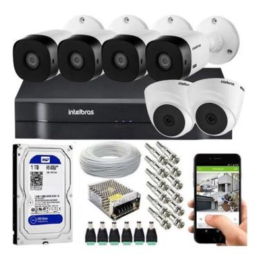 Imagem de Kit Cftv 6 Câmeras Hdcvi 1mp Dvr Intelbras E Mhdx 8ch C/ Hd 1tb