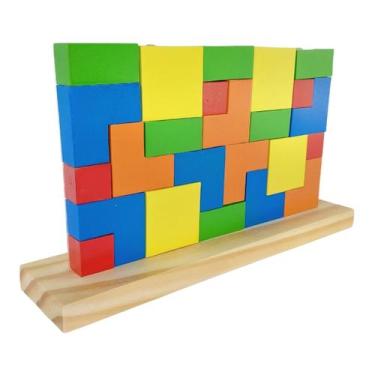 Imagem de Brinquedo Educativo Blocos de Encaixe Tetris Vertical - Fabrica Da Ima