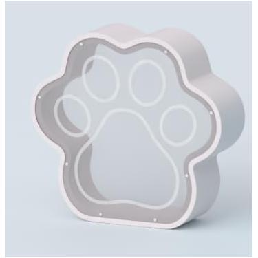 Imagem de KMC Cofrinho grande de madeira com garra de gato, caixa de dinheiro que poupa pata de cachorro para menino, cofrinho transparente para meninas, cofrinho grande com inicial grande, presente