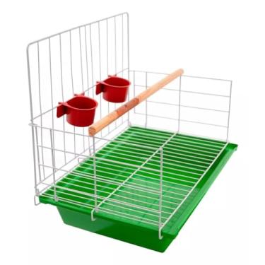 Imagem de Gaiola Poleiro Com Bandeja Calopsitas Periquito Agaporni Passaros Mansos(Verde)