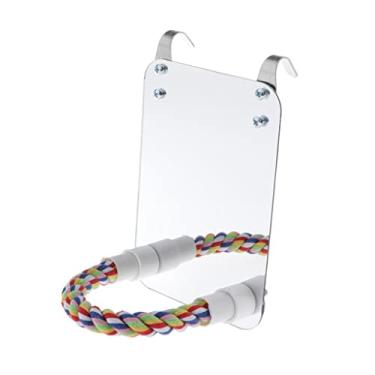 Imagem de WeiLaiKeQi Espelho de Gaiola de Pássaro Pendurado Sino Anti Quebrado para Canários Calopsita, Multicolor