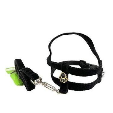 Imagem de Conjunto Peitoral e Guia de Veludo Para Cachorro - Conforto e Estilo -