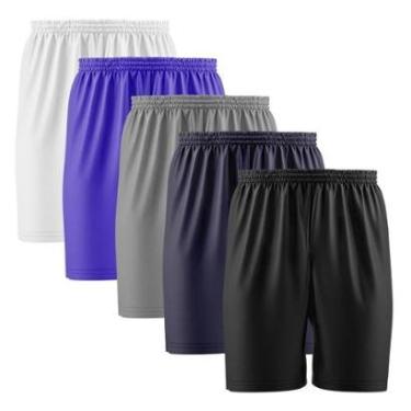 Imagem de Kit 5 Calção Short Futebol Basquete Vôlei Bermuda Dry Treino Academia-Masculino