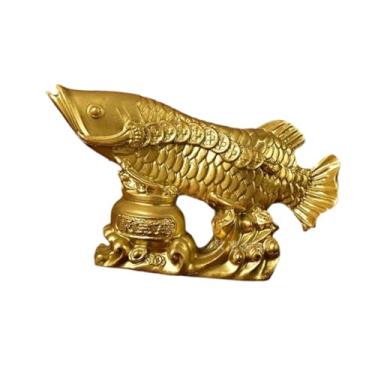 Imagem de Bothyi Estátua de Peixe Feng Shui, Escultura Decorativa Antiga e Robusta, Estatueta de Peixe para Mesa, Decoração de Quarto, Sala de Estar e Prateleira