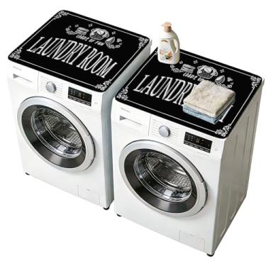 Imagem de Galaton 2 peças de capas de lavadora e secadora para a parte superior, tapete protetor de silicone de 59,9 cm x 50 cm, capa de máquina de lavar antiderrapante para casa, cozinha, lavanderia