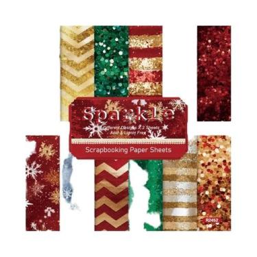 Imagem de Pacote De Papel Com Padrão De Feliz Natal 24 Folhas 6 Alinacutle Para 