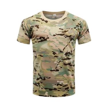 Imagem de Camiseta Masculina Camuflada 3D De Gola Redonda Manga Curta Casual De 