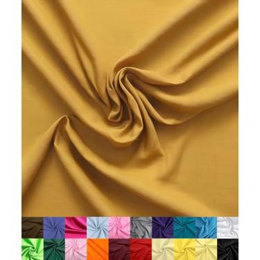 Imagem de Barcelonetta | Tecido de algodão poliéster para costura | Tecido Broadcloth | by The Yard | Rolo de 152 cm de largura | Leve, Respirável | Forro, Tecido Doméstico, Saias, Sacolas (mostarda, 1 jarda)