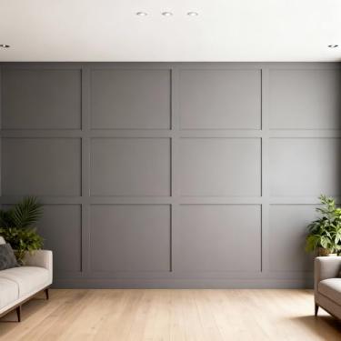 Imagem de Weysat 1 conjunto de 145,67 x 96,06 polegadas Mdf Board e sarrafo kit de painel de parede pré-fabricados painéis de lambris decorativos para acabamento de parede Ripas Paintable Accent Kit para