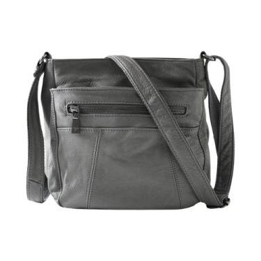 Imagem de Bolsa De Ombro Feminina Em Couro Legítimo Casual Multi Pocket Messenge