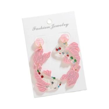 Imagem de Brincos De Acrílico Em Forma De Peixe E Polvo Para Mulheres, Adoráveis