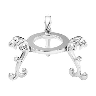 Imagem de Suporte de exibição, 1 peça, base de suporte banhado a ouro, ornamento fixo para decoração de casa, adereços para fotografia de ovo Gemston (G, prata)