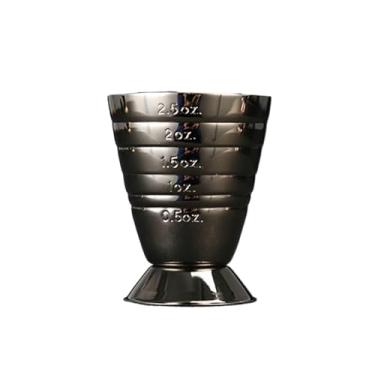 Imagem de Bar Cocktail Jigger Três Escalas Café Jigger Magic Jigger Aço Inoxidável Medida Prática Jigger Bar Ferramenta (Preto)