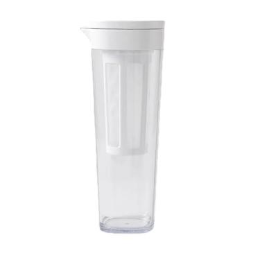 Imagem de Jarra de plástico de água fria de 1100 ml, jarro de água, jarra de café gelado para porta de geladeira, garrafa de água com limonada gelada (branca)