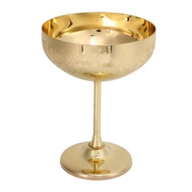 Imagem de Taça de vidro de metal gravada bar festa copo de vinho tinto copos decorativos aço inoxidável 304 (estilo d)