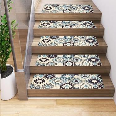 Imagem de Tapete antiderrapante para degraus de madeira, tapetes resistentes a corredores, tapetes de borracha para cães, crianças e idosos, aderência de escada