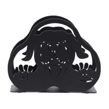 Imagem de Suporte de caixa de lenços de papel dispensador de lenços de ferro mesa de restaurante casa de fazenda suportes de metal modernos organizador de armazenamento capa de caixa de lenços faciais (cão)