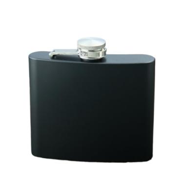 Imagem de Garrafa de licor de aço inoxidável 500 ml de 500 ml, tampa rosqueada, cor preta ou prata (preto)