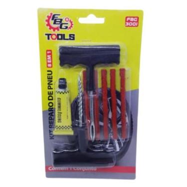 Imagem de Kit Conserto E Reparo De Pneus 5  Remendos  Tipo Macarrão - FBG