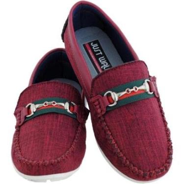 Imagem de Sapato Infantil Masculino Mocassim Social Menino Leve Macio Confortável Cor Vermelho-Masculino