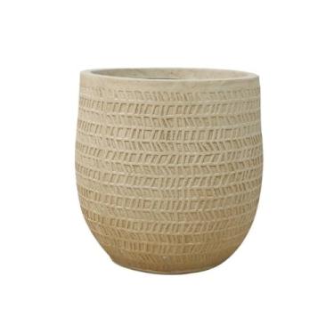 Imagem de KEG801302 Vaso de flores de grande calibre vintage e nostálgico, vaso de plantas verde, vaso de utensílios de flores para decoração de chão (bege)