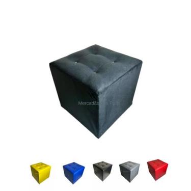 Imagem de Puff Cubo Quadrado Banco Banquinho Decorativo 40x40 - Mercadão dos Puf