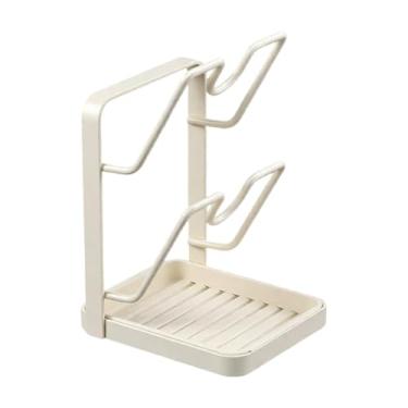 Imagem de ＫＬＫＣＭＳ Suporte para tampa de panela, descanso de colher, ao calor, antiderrapante, para tampa de panela e tábua de corte, utensílio de cozinha, Branco Leitoso 2 Camadas