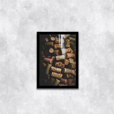 Imagem de Quadro Fotografia Rolhas De Vinho 33X24Cm - Moldura Preta