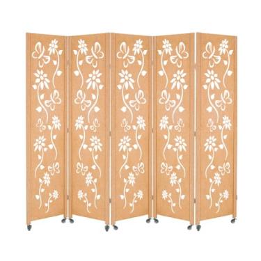 Imagem de 5 Biombo Painel Repartido Divisoria de Ambiente Com Rodinha Decoração Rodizio (Floral)