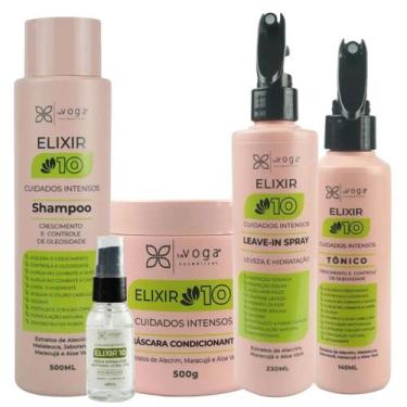 Imagem de Kit Elixir 10 Completo 4 Itens Voga + Sérum Reparador De Pontas 40ml