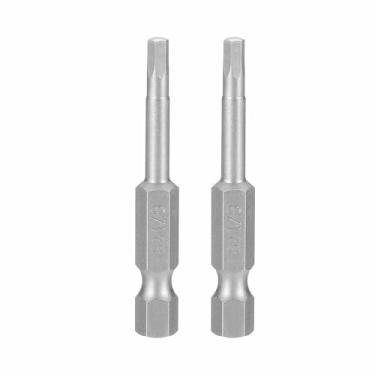 Imagem de HARFINGTON 2 peças chave sextavada broca 1/20.3 cm SAE 1/10.2 cm haste sextavada 2" (50 mm) comprimento S2 aço chaves de impacto magnéticas grau industrial, chave de fenda elétrica hexagonal, cinza