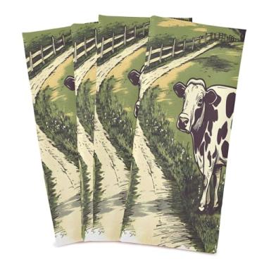 Imagem de xigua Conjunto de 6 panos de prato de cozinha de paisagem agrícola, macios e altamente absorventes de secagem rápida para limpeza de pratos e limpeza manual, 71 x 45 cm