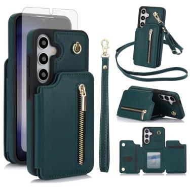 Imagem de Asuwish Capa de celular para Samsung Galaxy S25 FE 5G RFID carteira celular com protetor de tela de vidro temperado alça transversal suporte para cartão de crédito suporte S 25 EF S25FE 25S 25FE