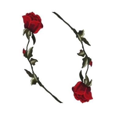 Imagem de Patches De Flores Bordadas Em Vermelho, 5, 10, 20 Peças Para Costurar 