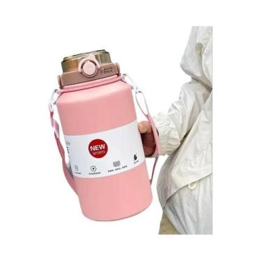 Imagem de Copo Térmico Grande De Aço Inoxidável 2L Com Alça, Garrafa De Água Esp