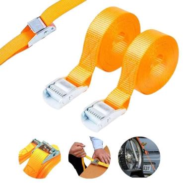 Imagem de Kit Com 2 Cintas De Amarração Com Catraca Fixação De Cargas
