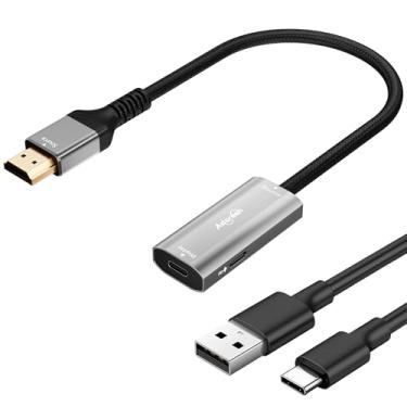Imagem de Adaptador unidirecional HDMI para USB-C para óculos XR AR, conversor HDMI macho (fonte) 4K @60Hz para USB 3.1 fêmea (tela) com porta de carregamento PD para monitor RayNeo XREAL Rokid Viture com cabo