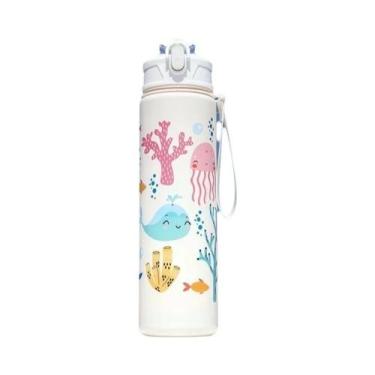 Imagem de Garrafa De Água Infantil De 750ml Com Design De Dinossauro, Copo À Pro