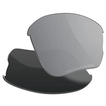 Imagem de Vaep Lentes de reposição de policarbonato para óculos de sol Oakley Flak Jacket XLJ - titânio prateado polarizado