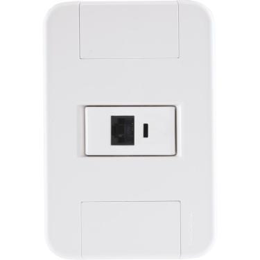 Imagem de Conjunto 4x2 com 1 Tomada RJ45 cat. 6 Tramontina Tablet Branco