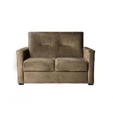 Imagem de Sofá 2 Lugares Pequeno Alice E Porta Controle Herreiro Marrom Claro