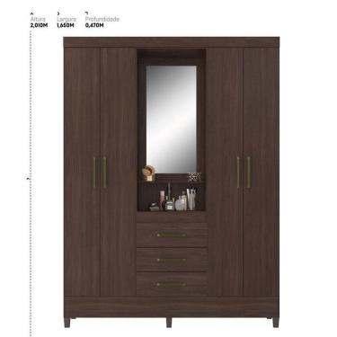 Imagem de Guarda Roupa Casal Capelinha Persia Café - Demóbile