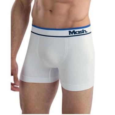 Imagem de Cueca Boxer Mash Microfibra Sem Costura Adulto 710.04, Branco, M