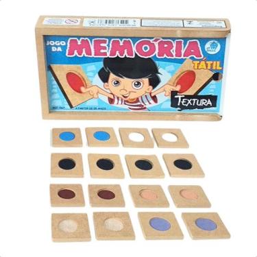 Imagem de Memória Tátil Textura Jogo Inclusão Social Brinquedos Educativos MDF S