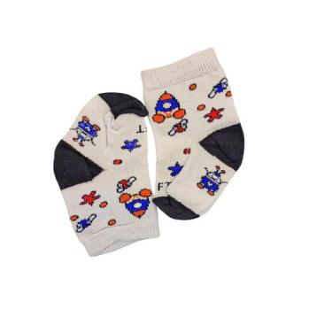 Imagem de Meia Bebê Infantil Baby Confortável Soft Colorida Desenho Tamanho:0-16