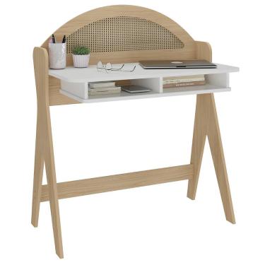 Imagem de Mesa de Computador 2 Nichos Roma Naturale Branco