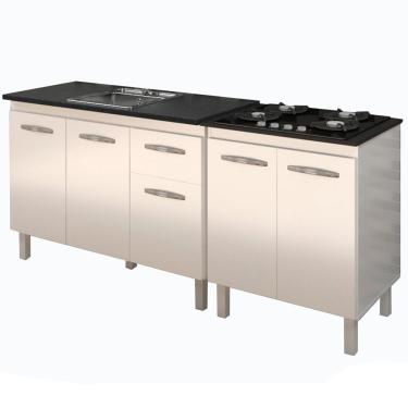 Imagem de Balcao Pia 120cm E Cooktop 4 Bocas Mobbs Branco