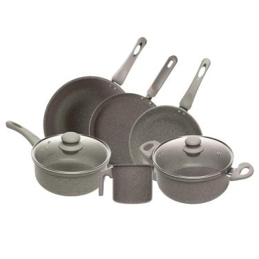 Imagem de Jogo 6 Panelas de Indução Granito Chef Taupe Alumínio