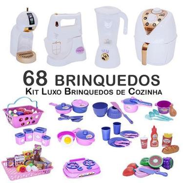 Imagem de Kit Infantil Prato Copo Potes Mercado Panela De Pressão 68P